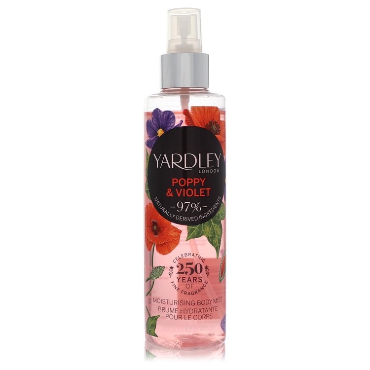 Yardley Poppy & Violet Perfume by Yardley London Body Mist 6.8 oz for Women - Authentic Fragrance - Discount Women Perfume or Cologne Fragrance